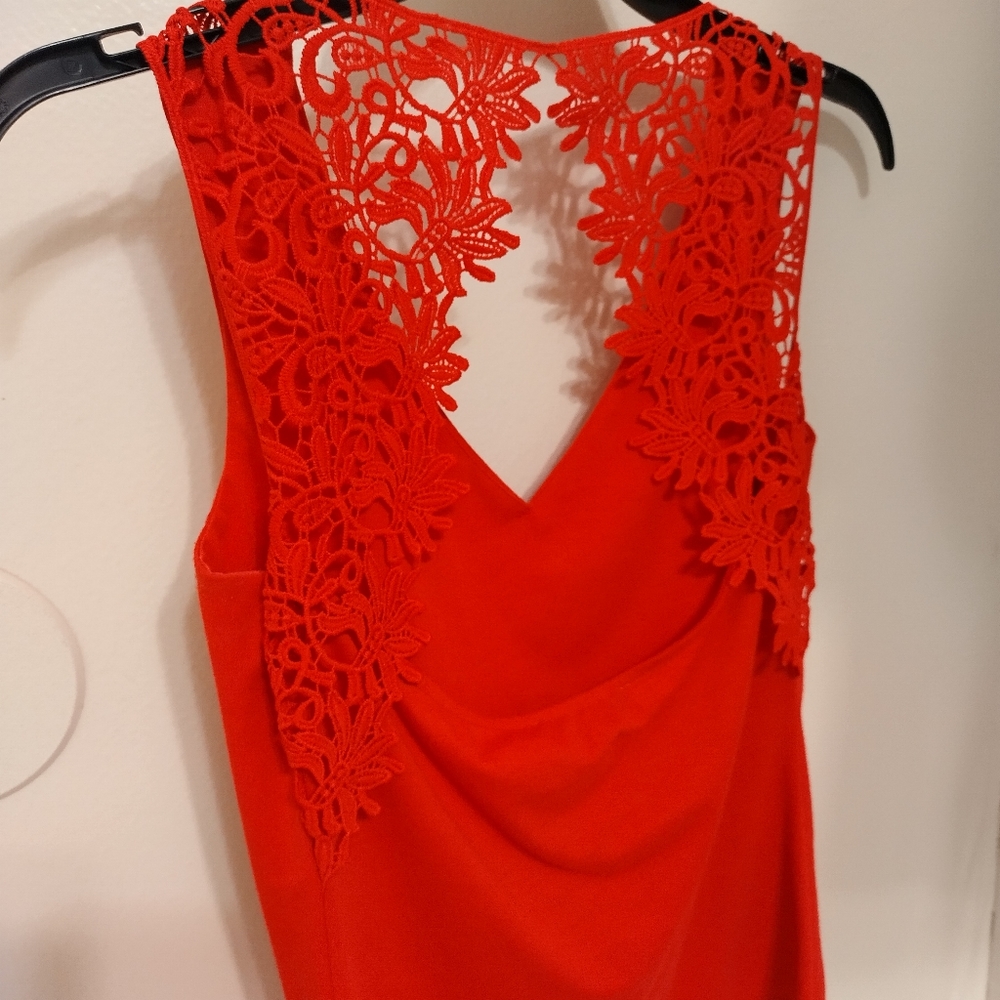 Red Lace Back Tank